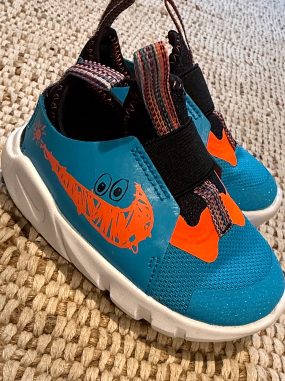 Kids Bright Teal & Orange Nike Sneakers